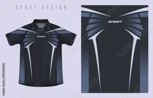 Fabric textile design for Sport t-shirt, Soccer jersey mockup for football club. uniform front view.	
