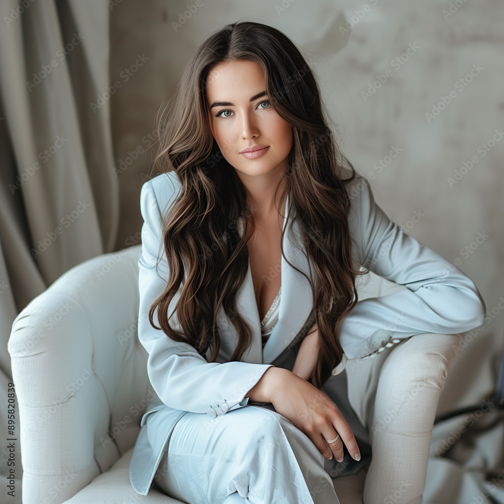 woman sitting on a sofa woman sitting on a sofa