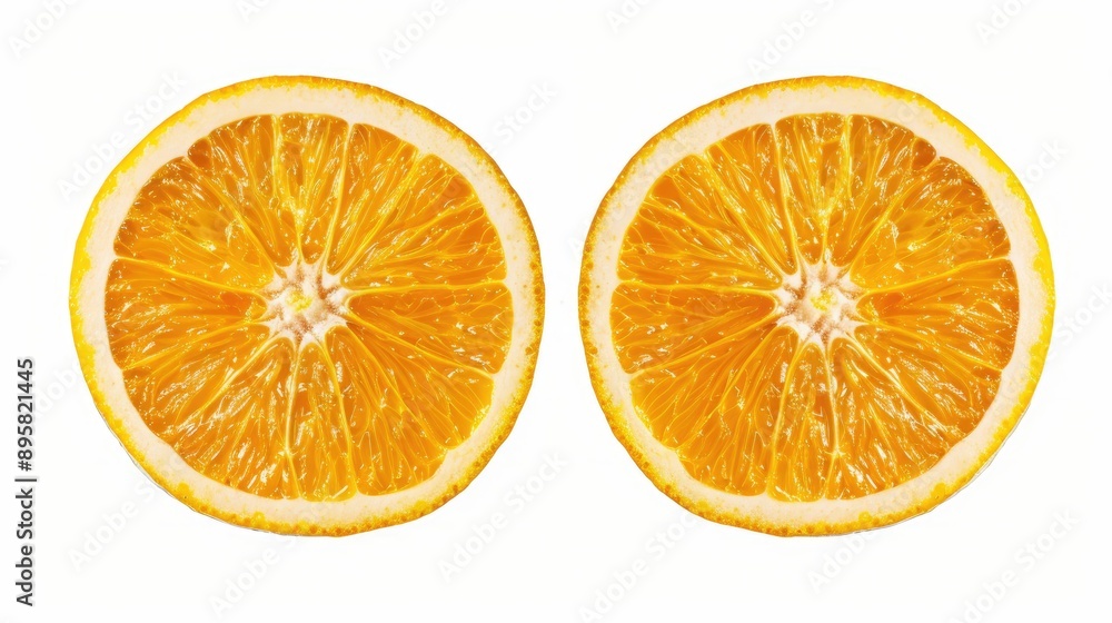 Cutout of Two Halves of Orange Citrus Cutout of Two Halves of Orange Citrus