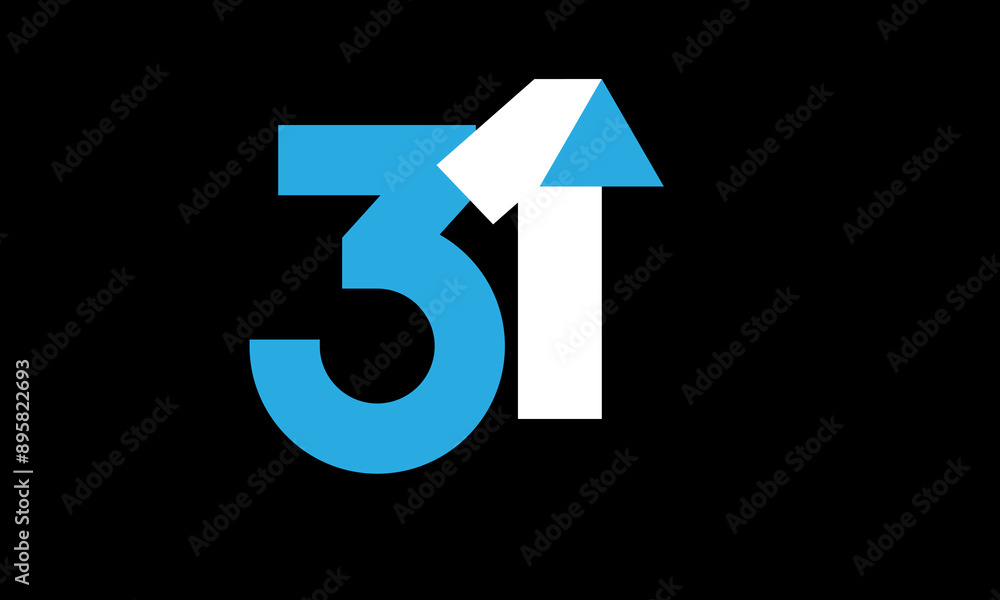 31 Triangle Number Logo Blue White Simple Modern 31 Triangle Number Logo Blue White Simple Modern