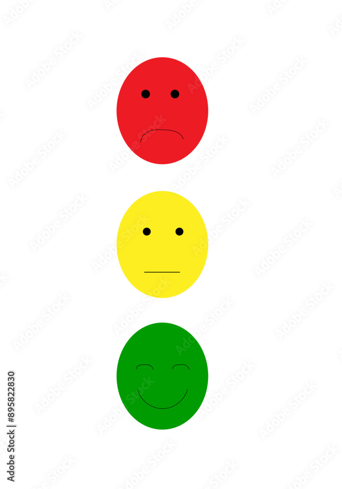 traffic light of emotions on a white background traffic light of emotions on a white background