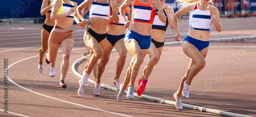 women athletes running 800 metres final race photo