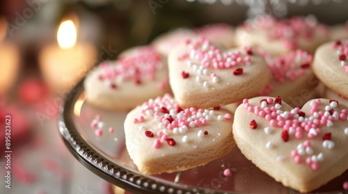 Heart shaped sugar cookies