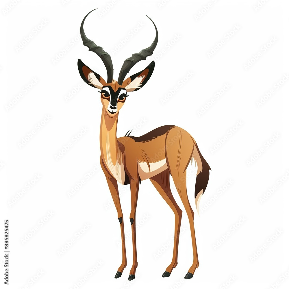Fototapeta premium Antelope Western animal fashion cartoon isolated whitebackground 16:9