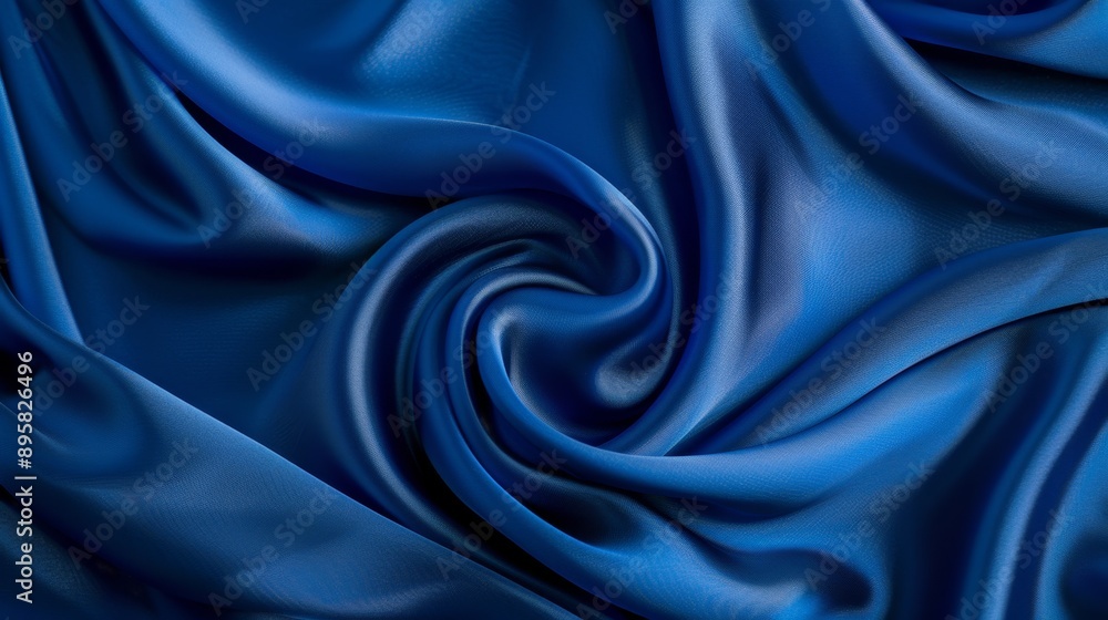 Fototapeta premium A satin background in royal blue, with intricate folds and a luxurious sheen