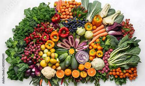 vegetable and fruits photo or illustrator on white background