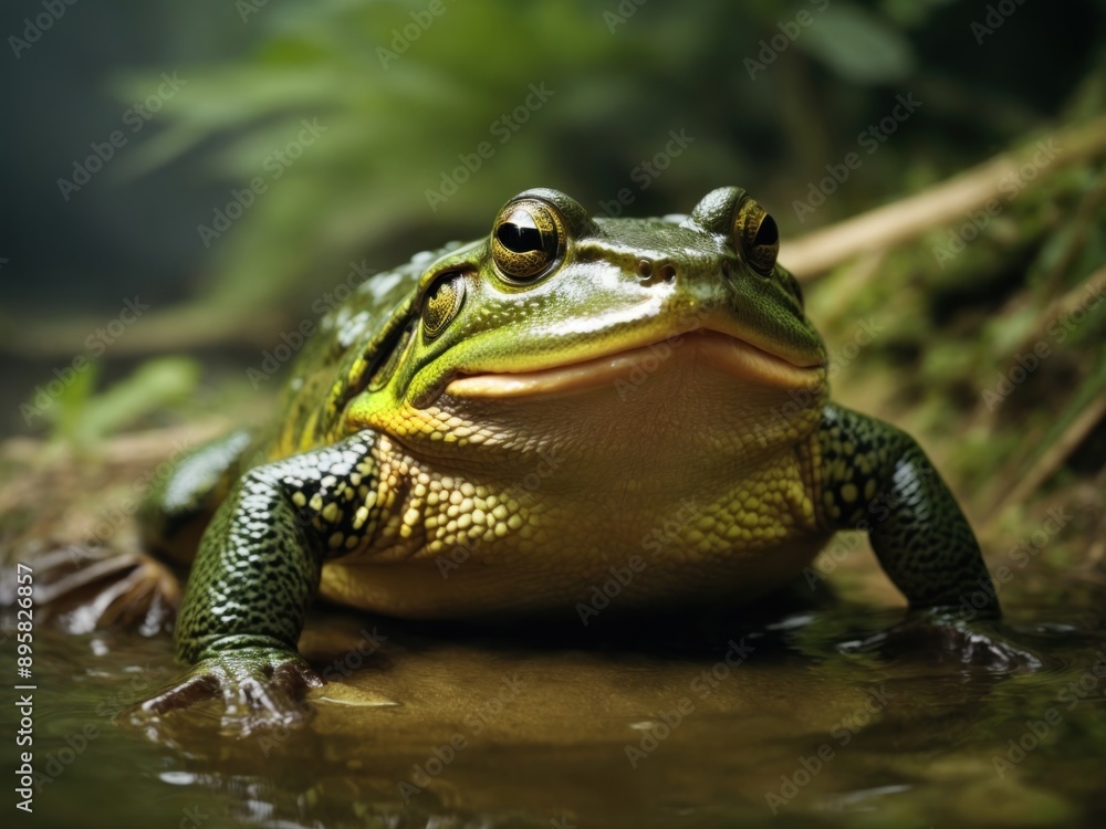 Giant African Bullfrog with mouth open Giant African Bullfrog with mouth open