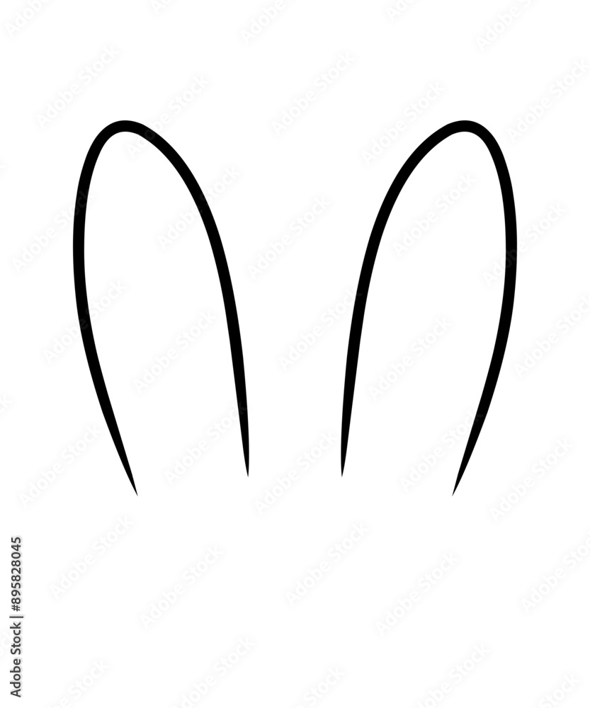 Cute Easter bunny, rabbit, hare cartoon ears illustration. Hand drawn style flat design, isolated vector. Holiday clip art, seasonal card, banner poster, element Cute Easter bunny, rabbit, hare cartoon ears illustration. Hand drawn style flat design, isolated vector. Holiday clip art, seasonal card, banner poster, element