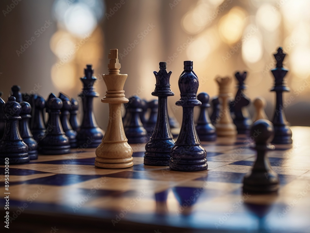 chess pieces on a chessboard chess pieces on a chessboard