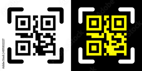 Fake QR code scan me vector illustration.