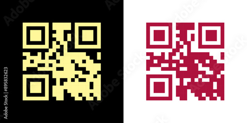 Fake QR code scan me vector illustration.
