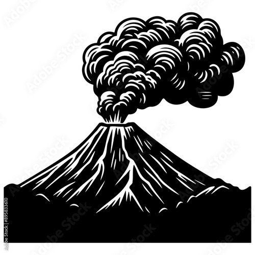 Volcano Eruption Illustration.