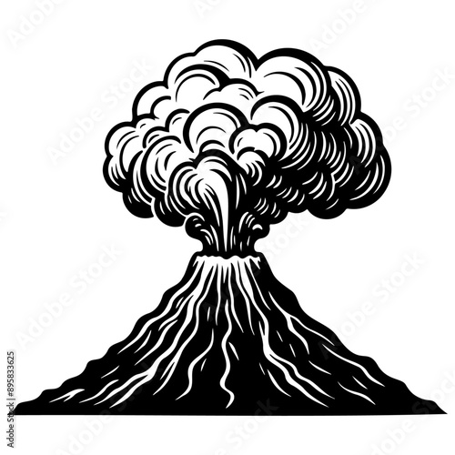 Volcano Eruption Illustration.
