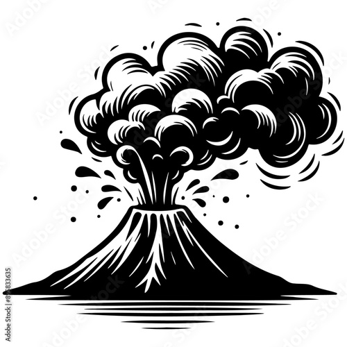 Volcano Eruption Illustration.