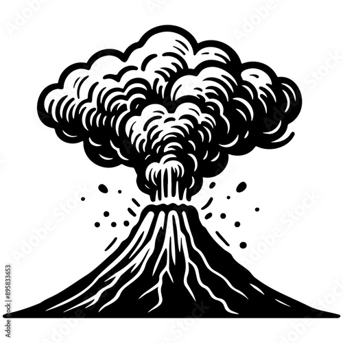 Volcano Eruption Illustration.