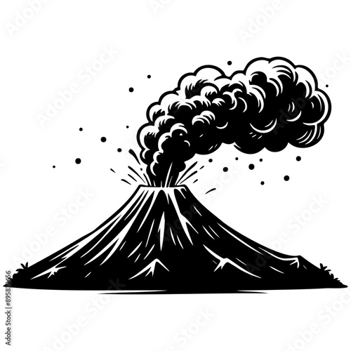 Volcano Eruption Illustration.