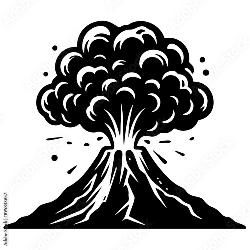 Volcano Eruption Illustration.