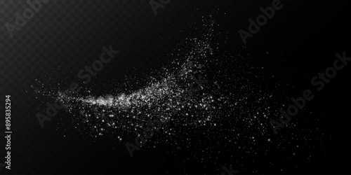 Sparks of dust and stars shine with special light. Vector sparks on transparent dark background. Christmas light effect. Sparkling particles of magic dust.	