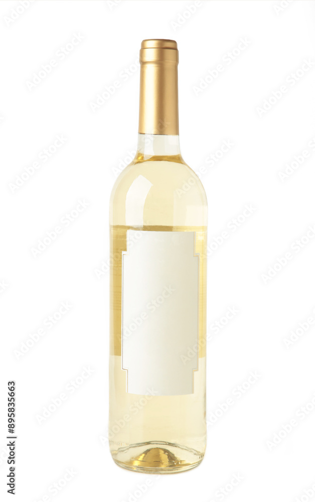 A bottle of white wine isolated on white background. A bottle of white wine isolated on white background.
