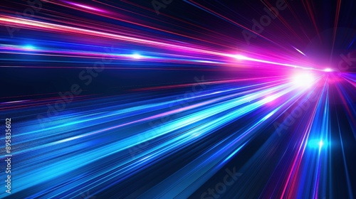 Vibrant Cosmic Speed Blur: A Futuristic Light Beam Explosion