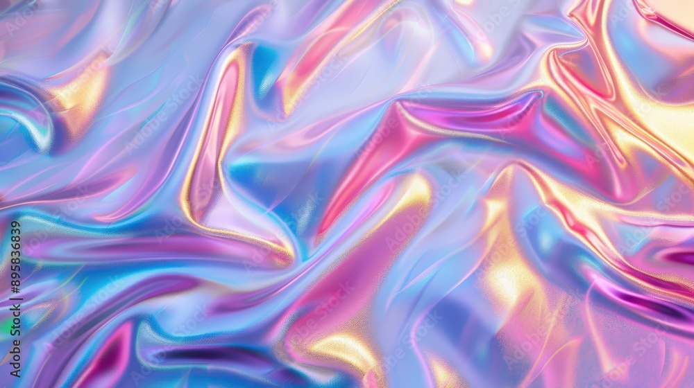 Iridescent Holographic Fabric Texture