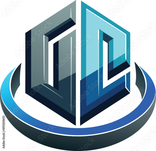Vector art 3d company logo with white background