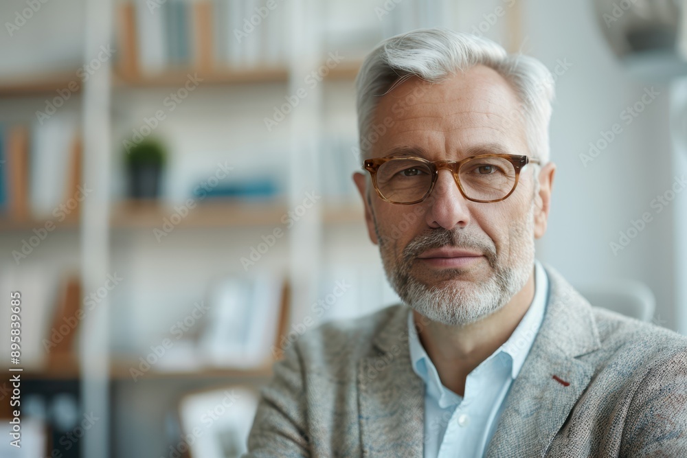 Confident Lawyer Reviewing Documents in Office with Soft Light Background - Professional Legal Counsel Concept in Mid Shot Confident Lawyer Reviewing Documents in Office with Soft Light Background - Professional Legal Counsel Concept in Mid Shot