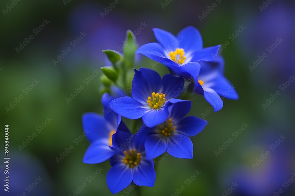 Jacobs ladder flower vibrant bokeh background, AI Generated Jacobs ladder flower vibrant bokeh background, AI Generated