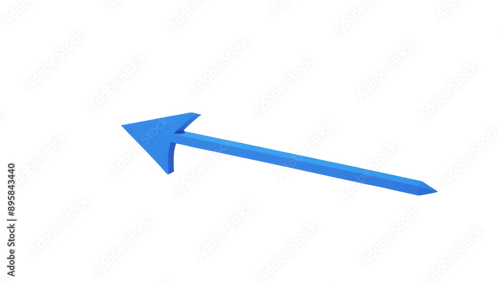 Blue arrow pointing up left on transparent background. 3d arrow. Arrow shape element Blue arrow pointing up left on transparent background. 3d arrow. Arrow shape element