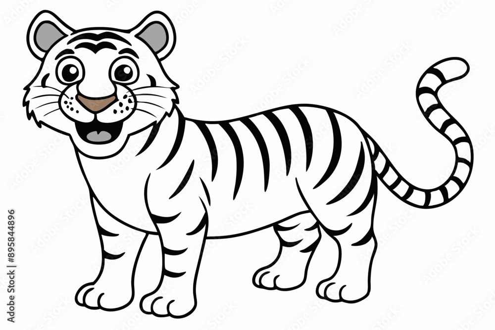 Funny Tiger on White Background Vector Illustration, Cartoons, Clipart, and Line Art Design, Funny tiger illustration in vector, cartoons, clipart, and line art on a white background. Funny Tiger on White Background Vector Illustration, Cartoons, Clipart, and Line Art Design, Funny tiger illustration in vector, cartoons, clipart, and line art on a white background.