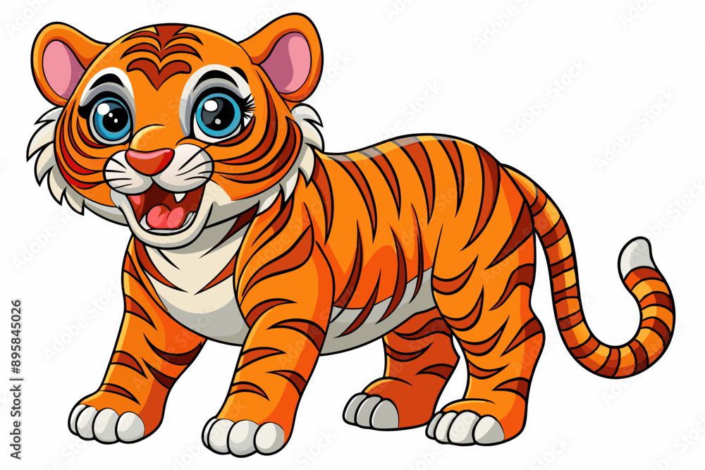 Funny Tiger on White Background Vector Illustration, Cartoons, Clipart, and Line Art Design, Funny tiger illustration in vector, cartoons, clipart, and line art on a white background. Funny Tiger on White Background Vector Illustration, Cartoons, Clipart, and Line Art Design, Funny tiger illustration in vector, cartoons, clipart, and line art on a white background.