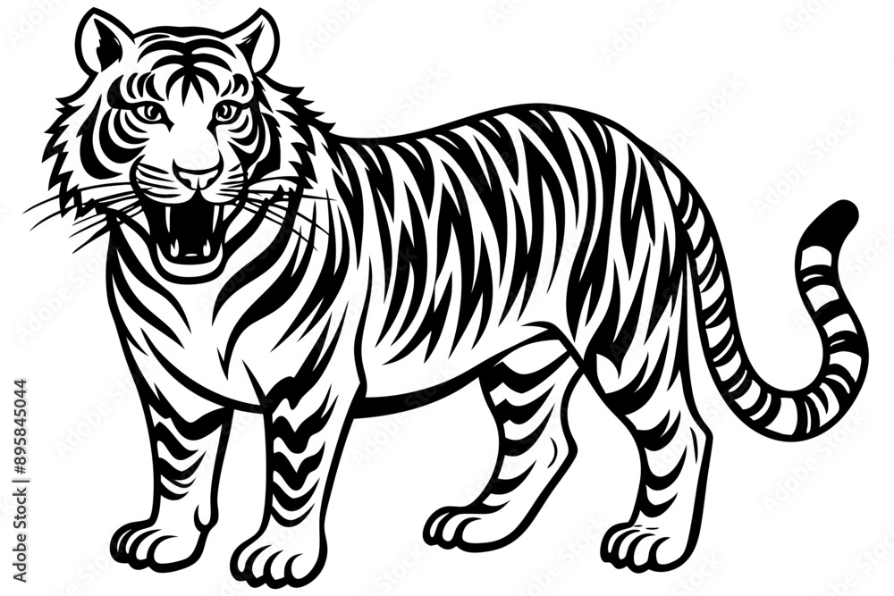Funny Tiger on White Background Vector Illustration, Cartoons, Clipart, and Line Art Design, Funny tiger illustration in vector, cartoons, clipart, and line art on a white background. Funny Tiger on White Background Vector Illustration, Cartoons, Clipart, and Line Art Design, Funny tiger illustration in vector, cartoons, clipart, and line art on a white background.