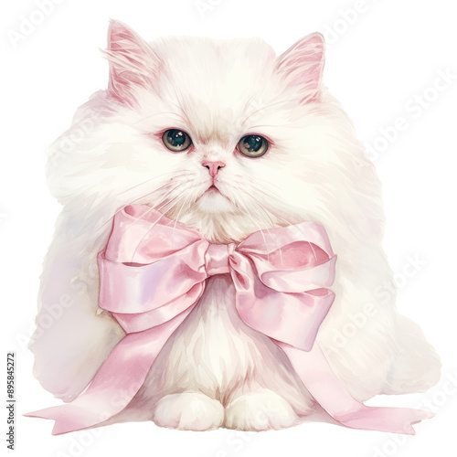 Coquette white persian cat art angora animal.