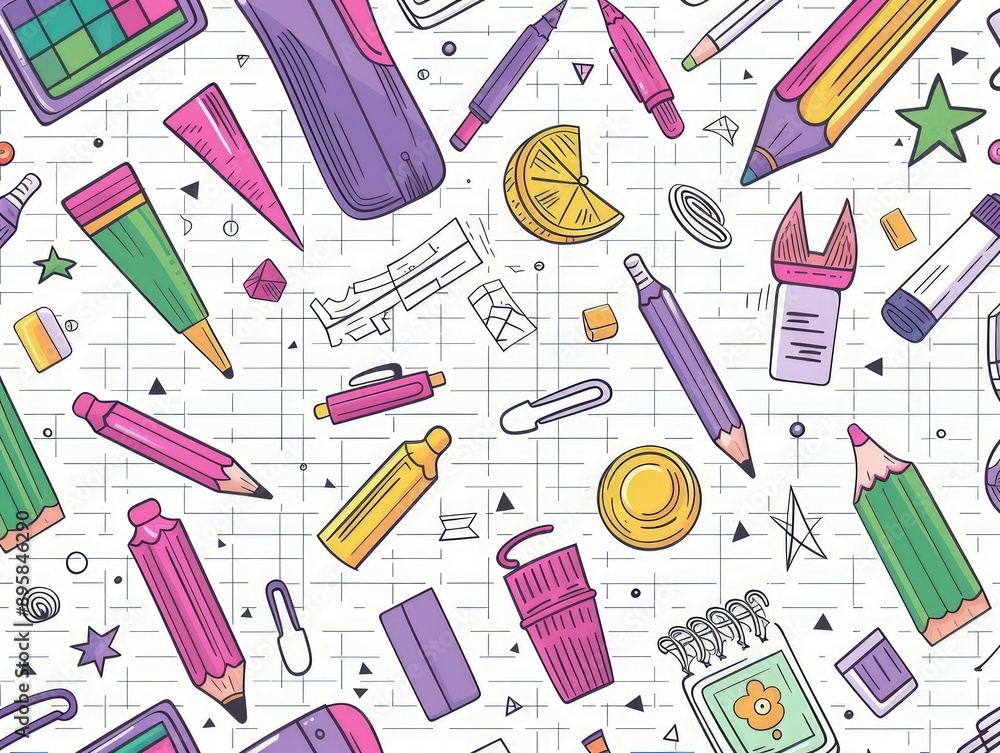Back-to-school theme with a yellow backpack and supplies, set against a classroom-ready chalkboard. Back-to-school theme with a yellow backpack and supplies, set against a classroom-ready chalkboard.