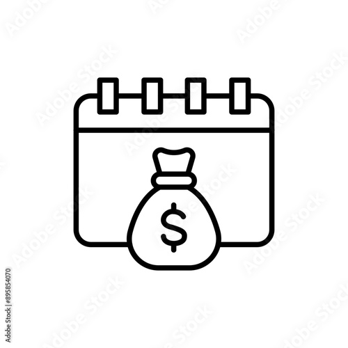 Event budget outline icons, minimalist vector illustration ,simple transparent graphic element .Isolated on white background