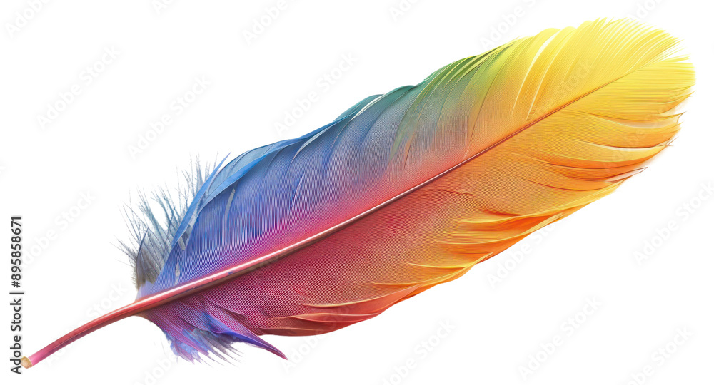 Colorful feather with gradient hues Colorful feather with gradient hues