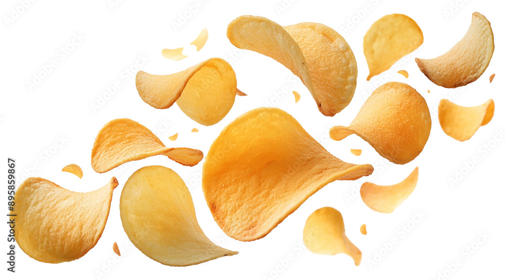thin slices of potato chips isolated on transparent background thin slices of potato chips isolated on transparent background