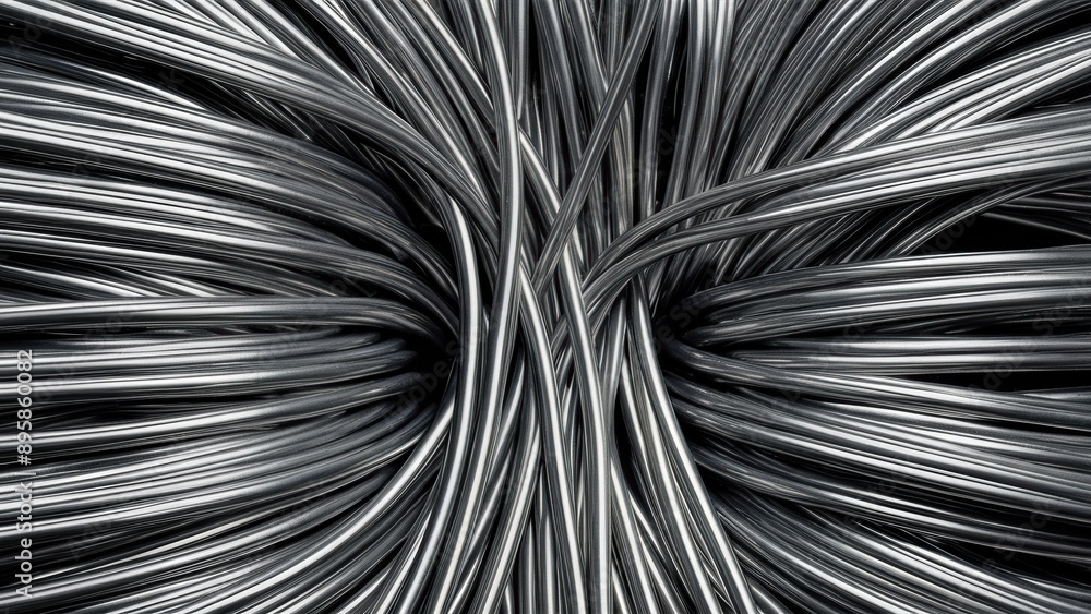 Obraz premium A close up of a bunch of metal wires that are twisted together, AI