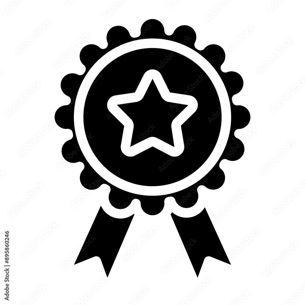 Medal icon with star. First prize icon. Premium quality ribbon. Best, high standard or top quality product vector symbols. Medal icon with star. First prize icon. Premium quality ribbon. Best, high standard or top quality product vector symbols.