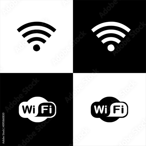 Illustration vector graphic of wifi icon, black and white