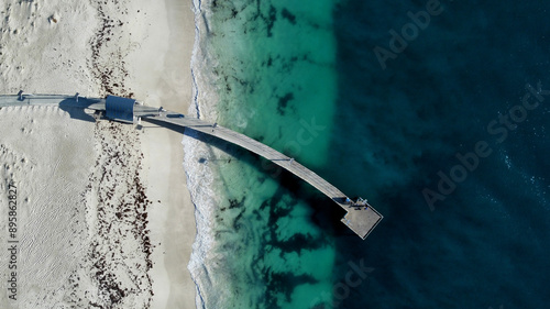 Drone shot of the pier of Jurien Bay