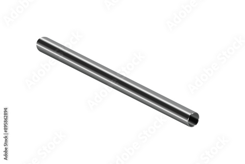 Realistic SS pipe vector. Stainless Steel holo pipe. Steel pipe vector.