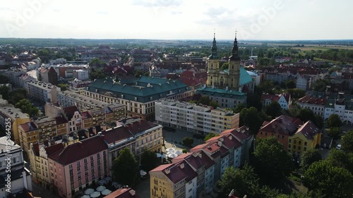 Wallpaper Mural Legnica, Poland Medieval architecture of ancient Polish city from above, houses of Europe along street temple infrastructure Torontodigital.ca