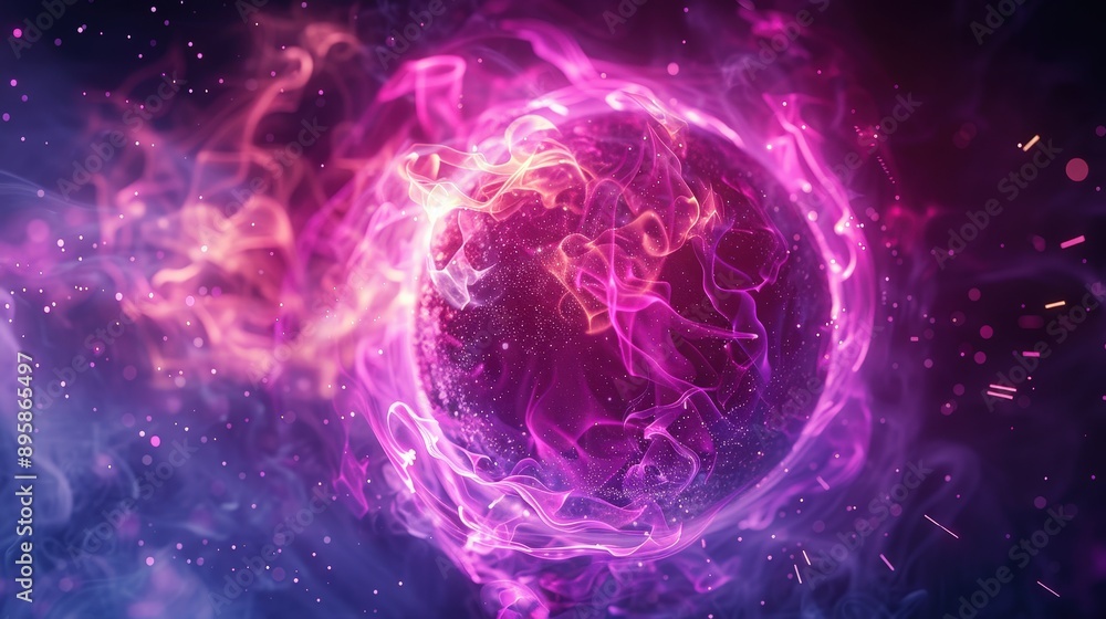 Cosmic Energy Sphere in Vibrant Purple and Pink Hues Cosmic Energy Sphere in Vibrant Purple and Pink Hues