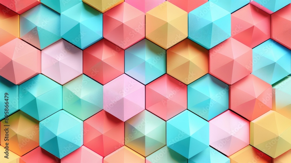A colorful pattern of squares and triangles A colorful pattern of squares and triangles