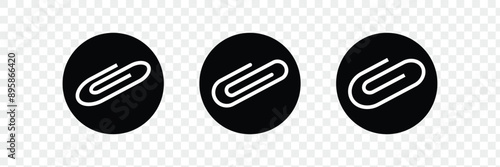 Paper clip icon. attach files icon paperclip symbol in editable stroke, outline, and solid styles. 