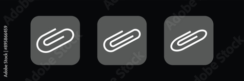 Paper Clip icon Vector logo outline