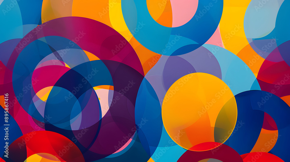 Obraz premium Overlapping circles in background illustration