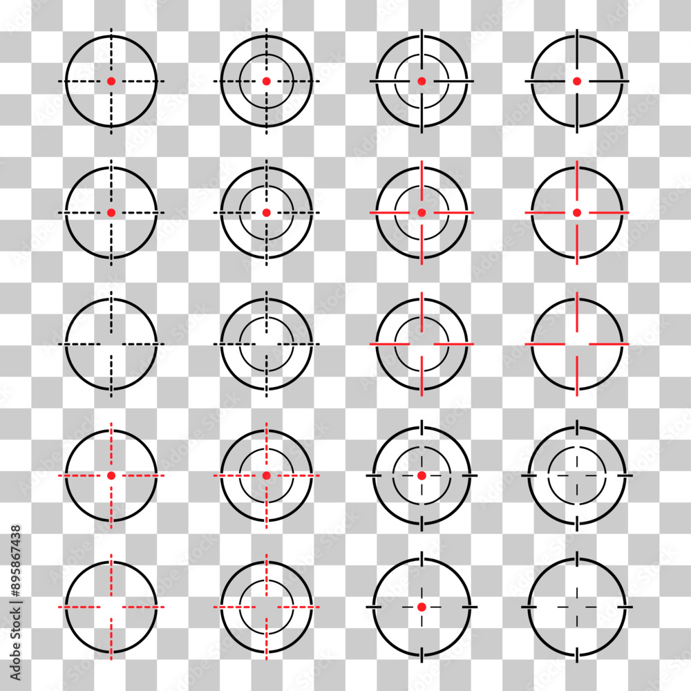 Set of Crosshair army target icon, hunting cross sign mark, graphic vector illustration Set of Crosshair army target icon, hunting cross sign mark, graphic vector illustration