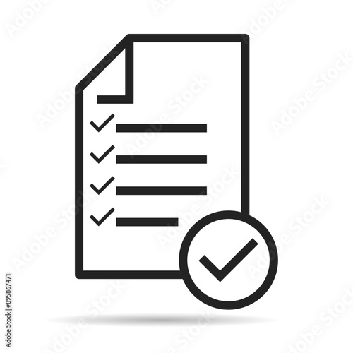 inspection symbol, complete checkmark vector